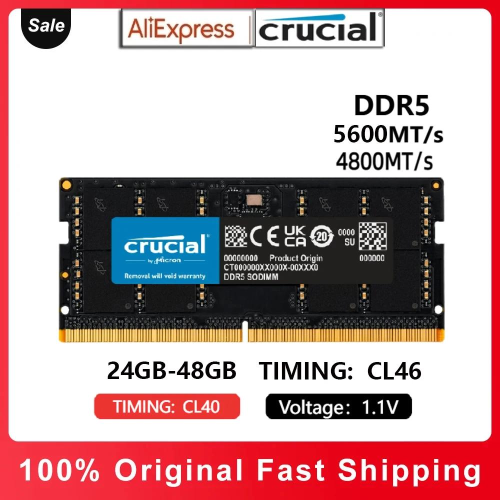Ʈ ǻͿ Crucial DDR5 RAM, 5600mhz ޸, 24GB, 48GB CL46 SODIM RAM,   Ƽ HP ǻ ޸ ƽ